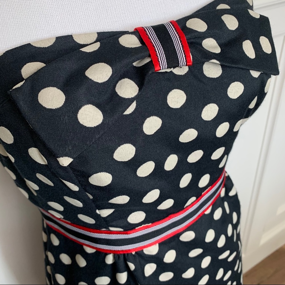 Anthropologie Maeve Strapless Polkadot Dress - Picture 4 of 7
